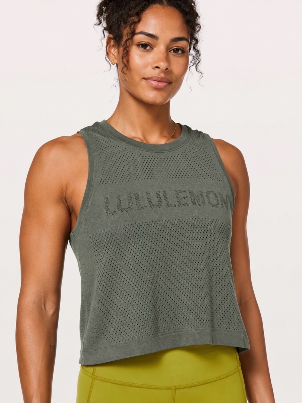 lululemon athletica Olive Green Muscle Tank size 10- oversized